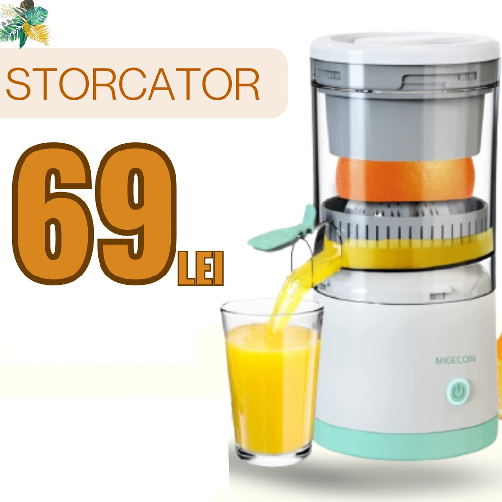 Storcator Electric De Citrice , Portabil, Cu Alimentare USB, Turcoaz, Usor De Folosit, 45W