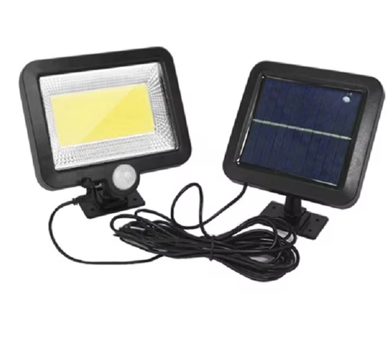 LED, cu panou solar, 128 - 6 COB, de exterior, senzor de miscare, telecomanda, Rezistenta la apa