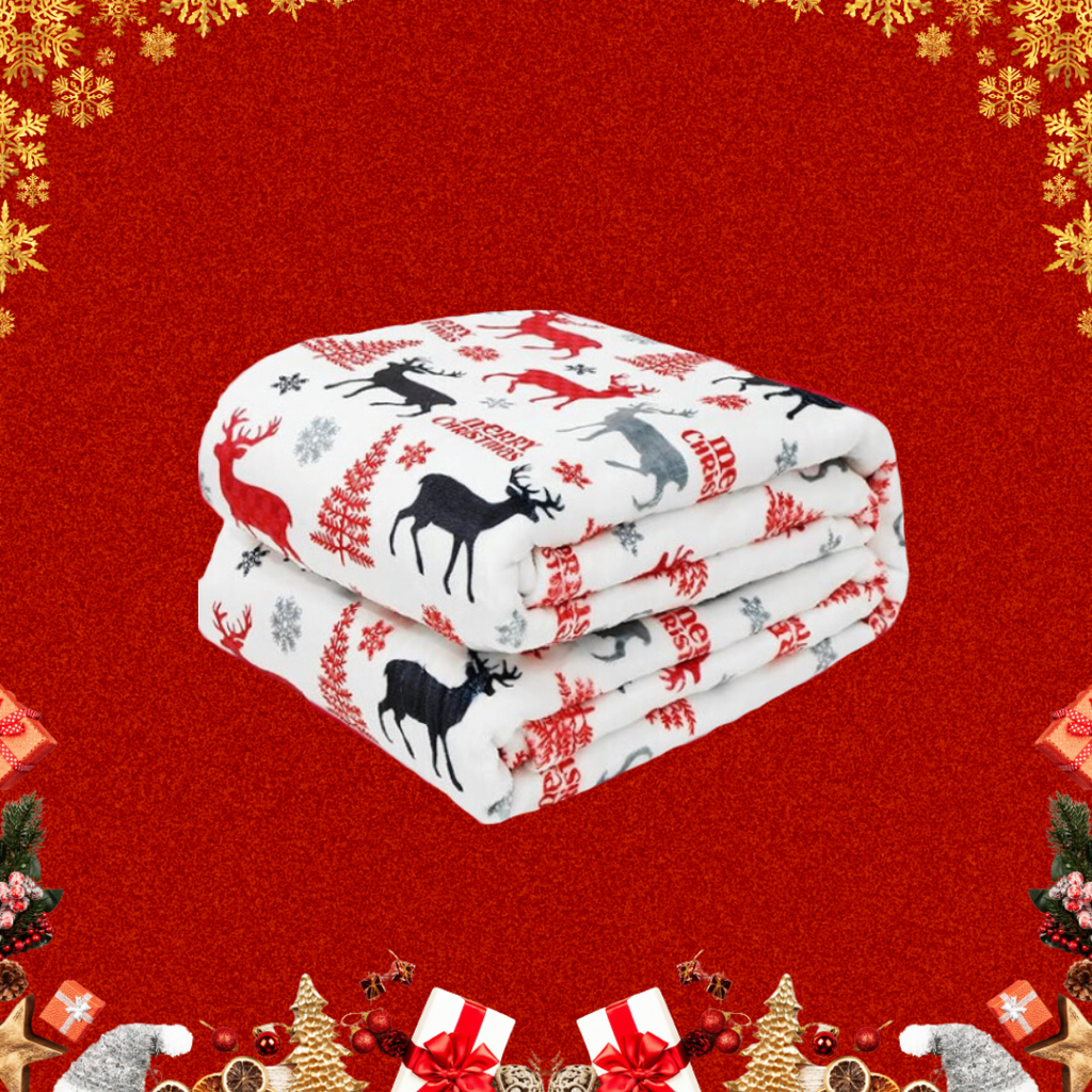 Patura Soft Touch (Modele de Craciun) (ALB)