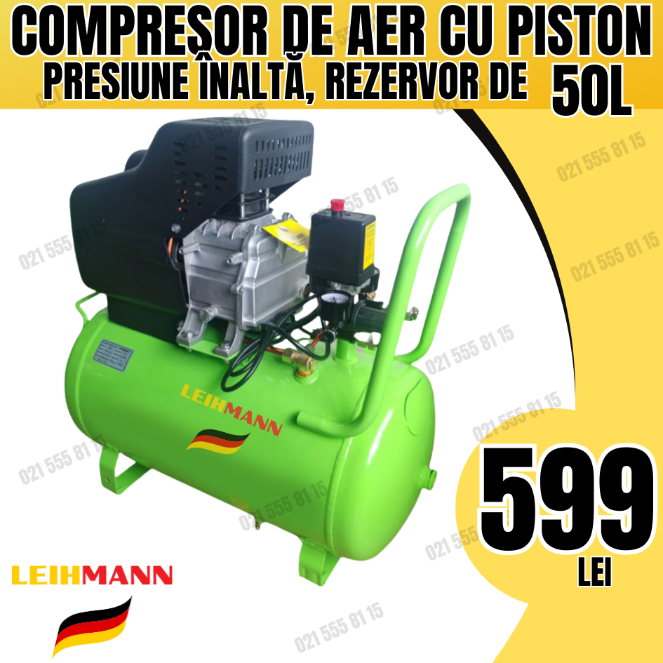 Compresor de Aer Electric Industrial ZA-2525, 2.5 HP, 220V, 50Hz, 0.8 MPa, 0.11 m³/min, Rezervor de 25L, pentru Utilizare Profesională
