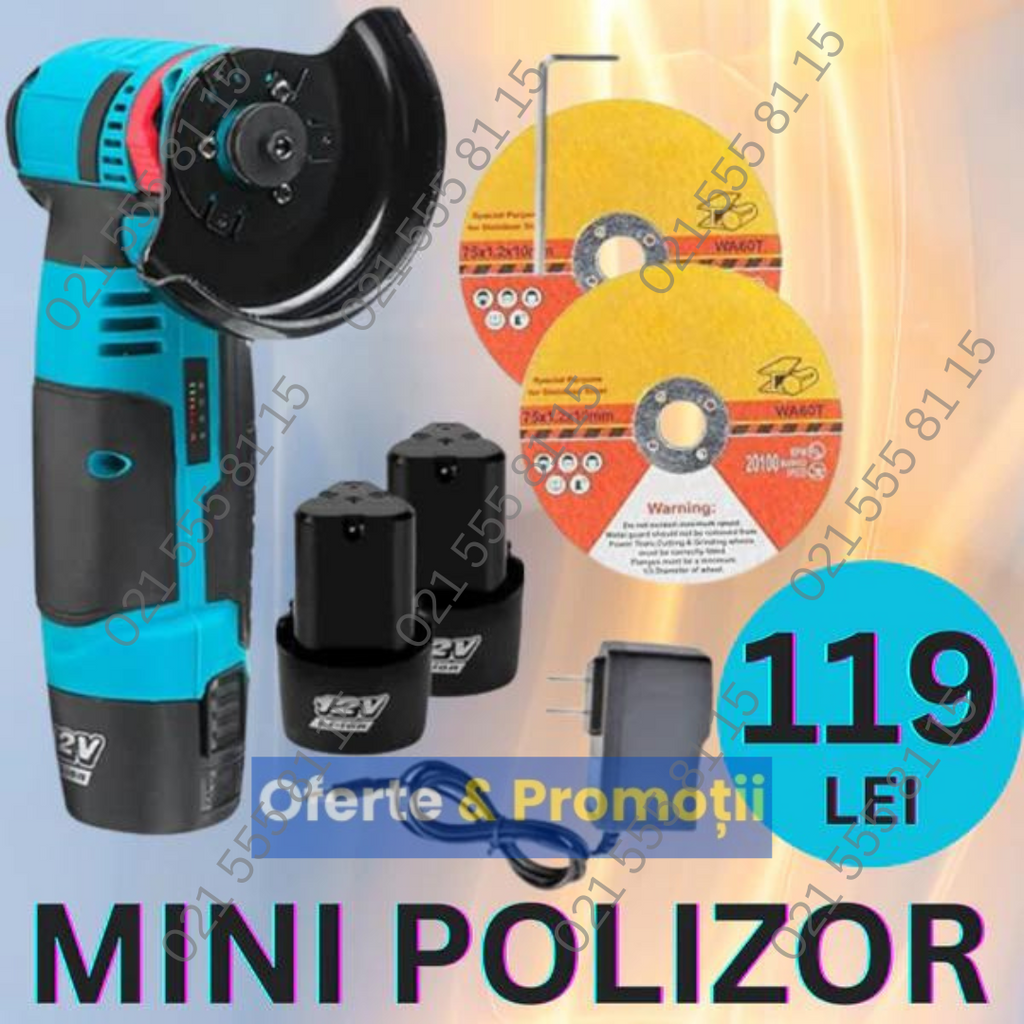 Mini polizor portabil GrinderPro 2 x Acumulatori