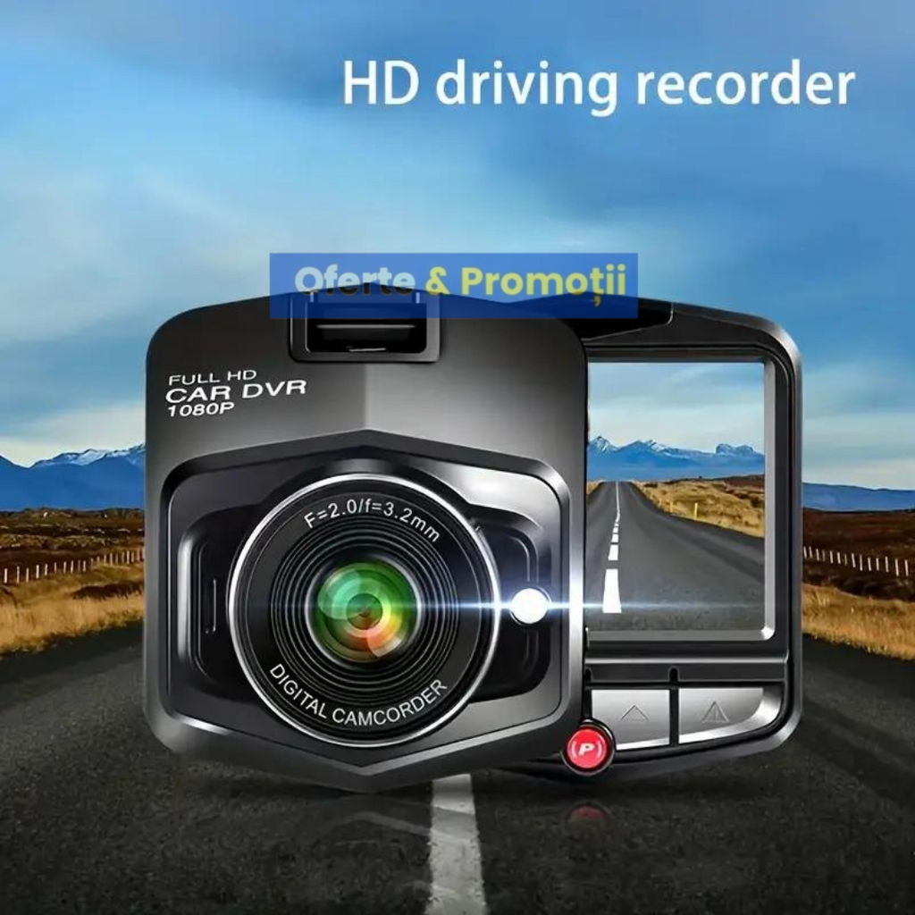 Camera auto full HD, inregistrare ciclica, stocare pe card SD, USB