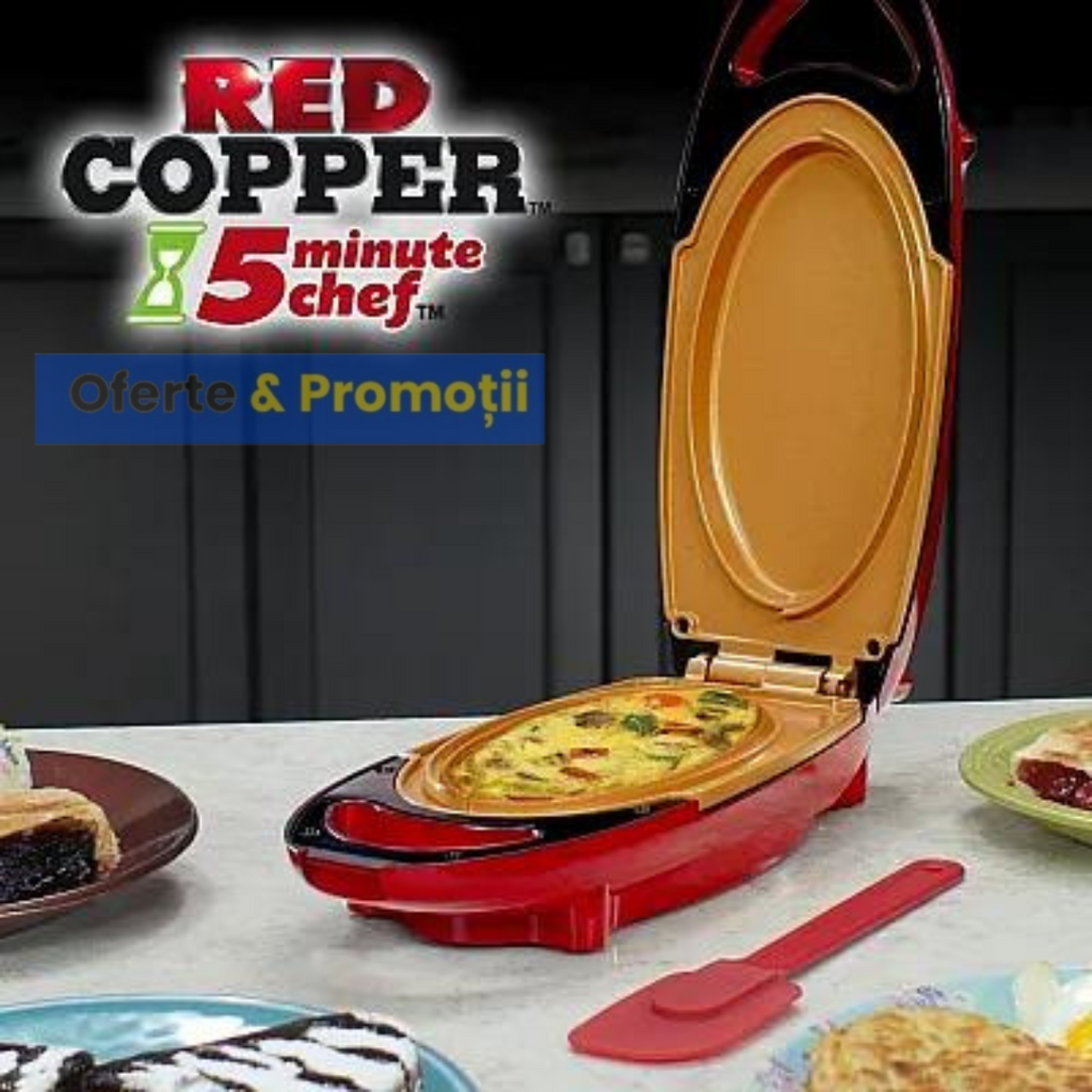 Mini plita ovala Red Copper electrica pentru gatit in 5 minute
