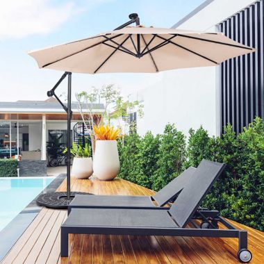 Umbrela de soare suspendata gradina 3M X 2.5M X 2.3M + suport gratuit